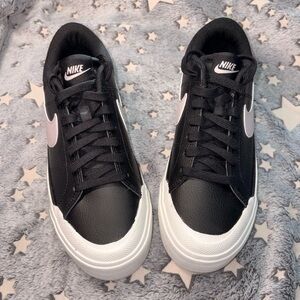 Nike Black and White Platform Sneakers